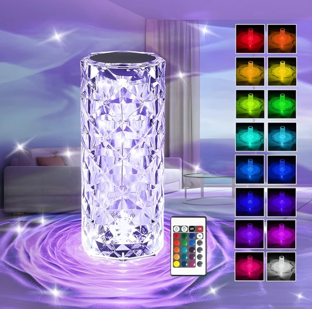 ROSE DIAMOND TOUCH TABLE LAMP-16 COLORS