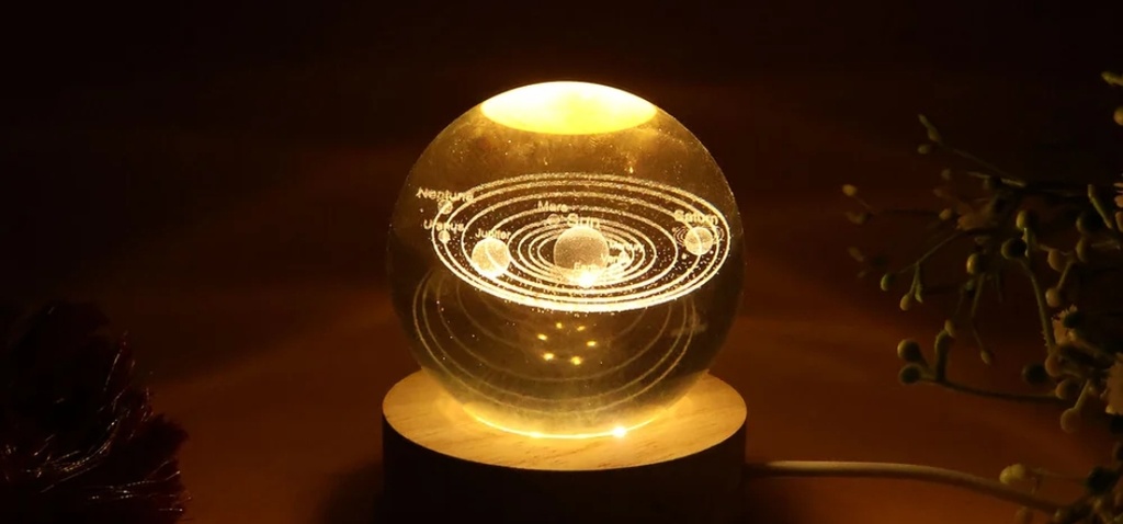 3D Crystal Ball Engraved(Happy Birthday)